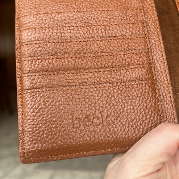 Beck Bags passport long wallet teddy bear brown grain Italian leather - Picture 6 of 8